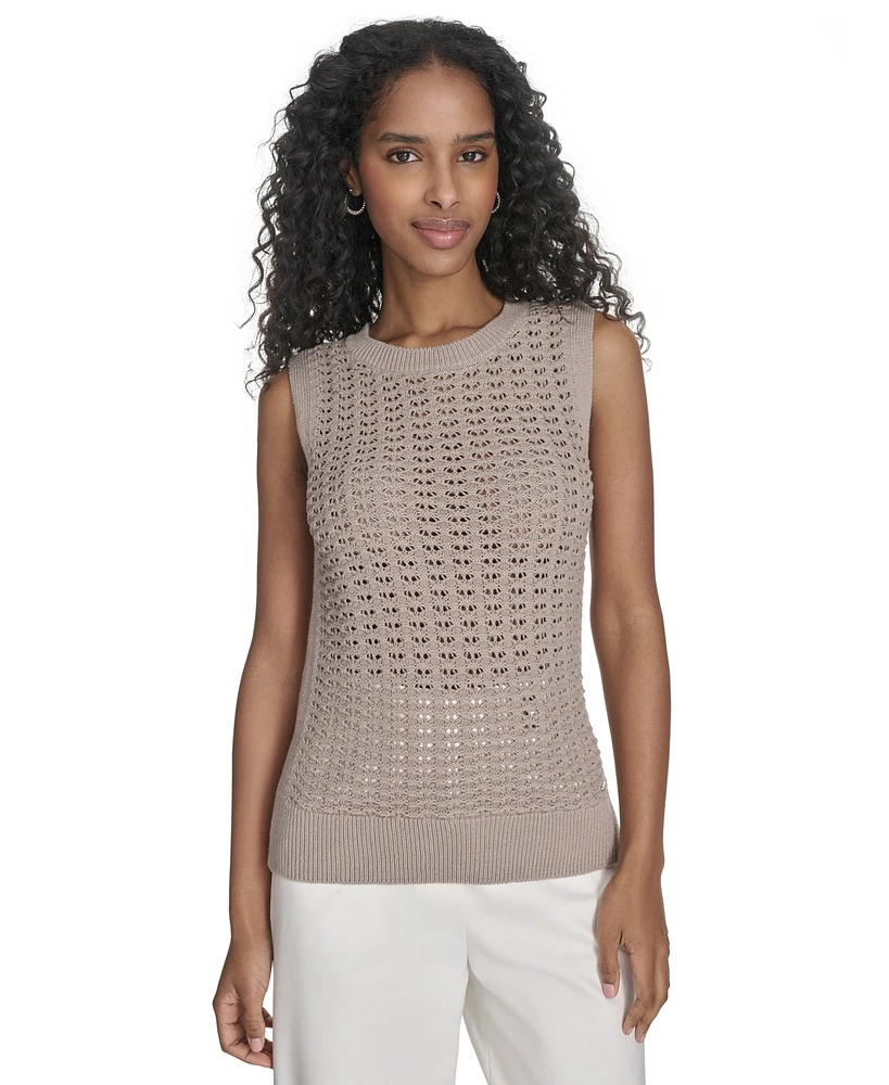 Calvin Klein Women's Sleeveless Cotton Crochet Top