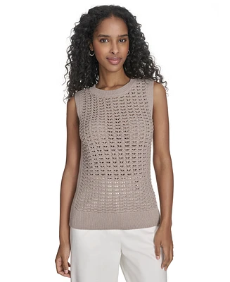 Calvin Klein Women's Sleeveless Cotton Crochet Top