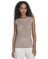 Calvin Klein Women's Sleeveless Cotton Crochet Top
