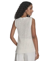 Calvin Klein Women's Sleeveless Cotton Crochet Top