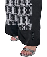 Karl Lagerfeld Paris Women's Geometric-Print Wide-Leg Pants