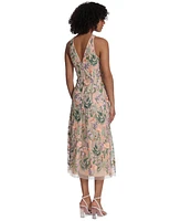 Maggy London Women's Embroidered Midi Dress