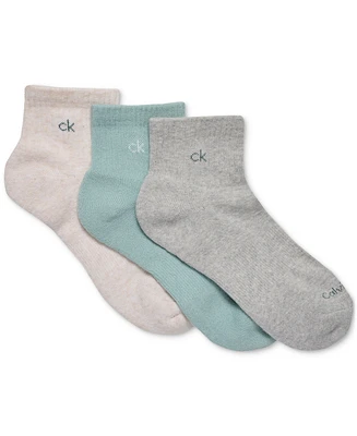 Calvin Klein Women's 3-Pk. Cushion Quarter Socks