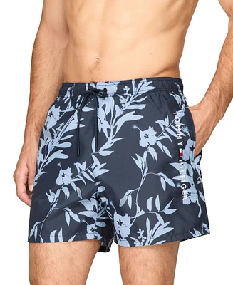 Tommy Hilfiger Men's Ombre Medium Length Drawstring 5" Swim Trunks