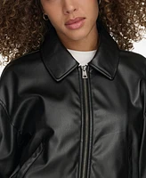 Levi's Women's Faux Leather Lightweight Bomber Jacket