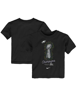 Nike Toddler Black Philadelphia Eagles Super Bowl Lix Champions Lombardi Trophy T-Shirt