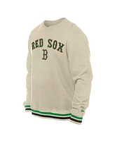 New Era Men's Cream Boston Red Sox St. Patrick's Day Twill Pullover Sweatshirt