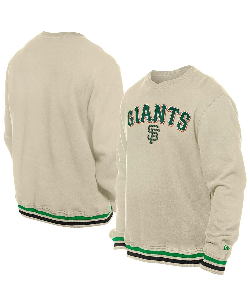 New Era Men's Cream San Francisco Giants St. Patrick's Day Twill Pullover Sweatshirt