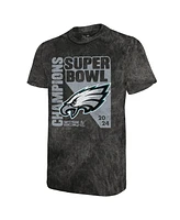 Majestic Threads Men's Black Philadelphia Eagles Super Bowl Lix Champions Mineral Wash T-Shirt