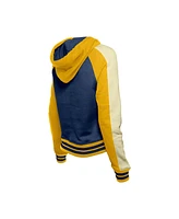 New Era Women's Navy Milwaukee Brewers Cooperstown Collection Cropped Raglan Pullover Hoodie