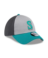 New Era Men's Gray/Teal Seattle Mariners 2025 Batting Practice 39THIRTY Flex Hat