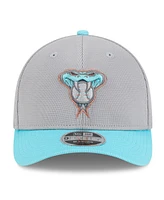 New Era Men's Gray/Teal Arizona Diamondbacks 2025 Batting Practice 9FORTY M-Crown Adjustable Hat