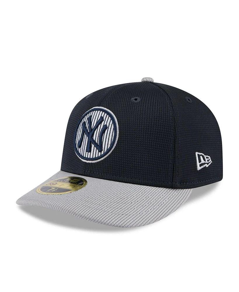 New Era Men's Gray/Navy York Yankees 2025 Batting Practice Low Profile 59FIFTY Fitted Hat