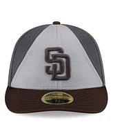 New Era Men's Gray/Brown San Diego Padres 2025 Batting Practice Low Profile 59FIFTY Fitted Hat