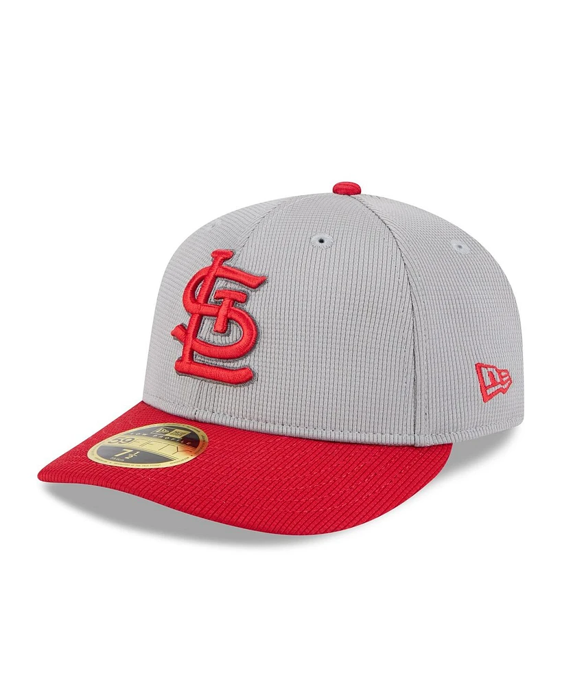 New Era Men's Gray/Red St. Louis Cardinals 2025 Batting Practice Low Profile 59FIFTY Fitted Hat