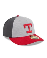 New Era Men's Gray/Red Texas Rangers 2025 Batting Practice Low Profile 59FIFTY Fitted Hat