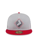 New Era Men's Gray/Red Chicago White Sox 2025 Batting Practice 59FIFTY Fitted Hat