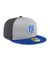 New Era Men's Gray Kansas City Royals 2025 Batting Practice 59FIFTY Fitted Hat