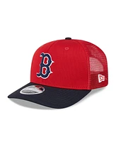 New Era Men's Red/Navy Boston Red Sox 2025 Batting Practice 9SEVENTY Stretch-Snap Trucker Hat