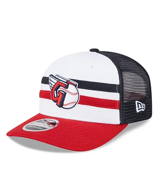 New Era Men's White/Red Cleveland Guardians 2025 Batting Practice 9SEVENTY Stretch-Snap Trucker Hat