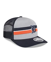 New Era Men's Gray/Navy Detroit Tigers 2025 Batting Practice 9SEVENTY Stretch-Snap Trucker Hat