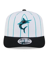 New Era Men's White/Black Miami Marlins 2025 Batting Practice 9SEVENTY Stretch-Snap Trucker Hat