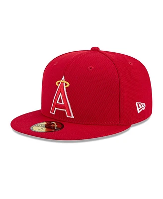New Era Men's Red Los Angeles Angels 2025 Mlb Clubhouse 59FIFTY Fitted Hat