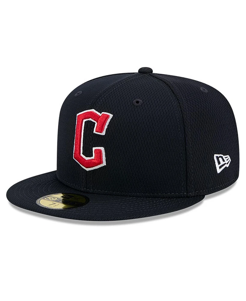 New Era Men's Navy Cleveland Guardians 2025 Mlb Clubhouse 59FIFTY Fitted Hat