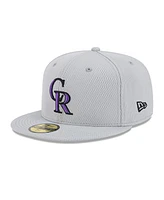 New Era Men's Gray Colorado Rockies 2025 Mlb Clubhouse 59FIFTY Fitted Hat