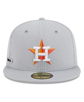 New Era Men's Gray Houston Astros 2025 Mlb Clubhouse 59FIFTY Fitted Hat