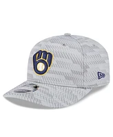 New Era Men's Gray Milwaukee Brewers 2025 Mlb Clubhouse 9SEVENTY Stretch-Snap Hat