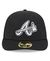 New Era Men's Black Atlanta Braves 2025 Mlb Clubhouse Low Profile 59FIFTY Fitted Hat