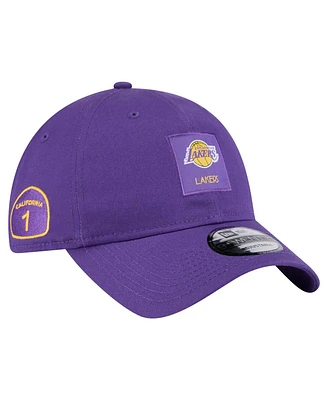 New Era Men's Los Angeles Lakers Purple Victory Grove Patch 9TWENTY Adjustable Hat