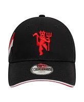 New Era Big Boys and Girls Black Manchester United Flag 9FORTY Adjustable Hat