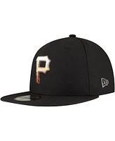 New Era Men's Black Pittsburgh Pirates Dune Gradient Side Patch 59FIFTY Fitted Hat