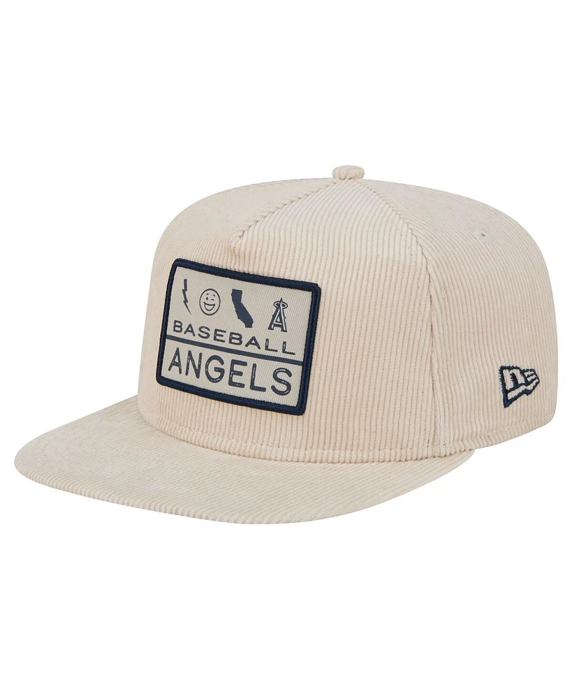New Era Men's Khaki Los Angeles Angels Summer Essential Golfer Snapback Hat