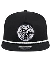 New Era Men's Black New England Revolution 2024 Kick Off Collection Golfer Snapback Hat