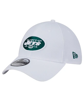 New Era Men's White York Jets Throwback 39THIRTY Flex Hat