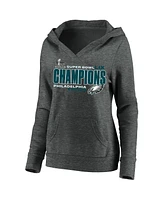 Fanatics Women's Heather Charcoal Philadelphia Eagles Super Bowl Lix Champions Plus Under The Lights Pullover Hoodie