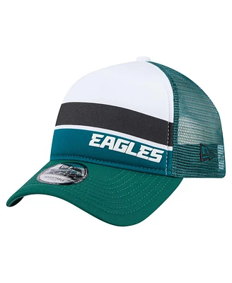 New Era Big Boys and Girls Midnight Green Philadelphia Eagles Sport Night Color Block 9FORTY A-Frame Trucker Adjustable Hat