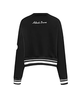 Pro Standard Women's Black Atlanta Braves Cultivated-Pearl Cropped Pullover Sweatshirt