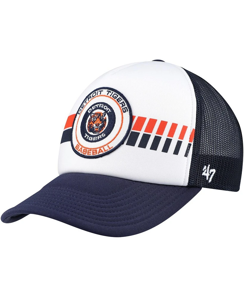 47 Brand Men's White/Navy Detroit Tigers Cooperstown Collection Pack Express Trucker Adjustable Hat