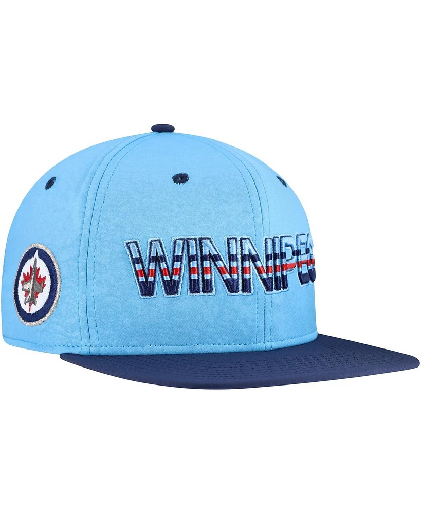 Fanatics Men's Light Blue/Navy Winnipeg Jets Authentic Pro Rink Snapback Hat