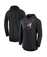 Nike Men's Black Providence Friars Pink Out Tri-Blend Performance Long Sleeve Hooded T-Shirt