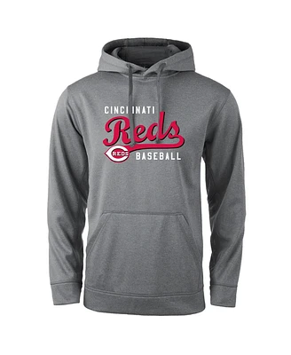 Dunbrooke Men's Heather Gray Cincinnati Reds Champion Pullover Hoodie