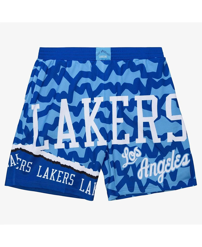 Mitchell & Ness Men's Royal/Powder Blue Los Angeles Lakers Jumbotron 2.0 Sublimated Shorts