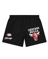 Mitchell & Ness Men's Black Chicago Bulls Woven Shorts