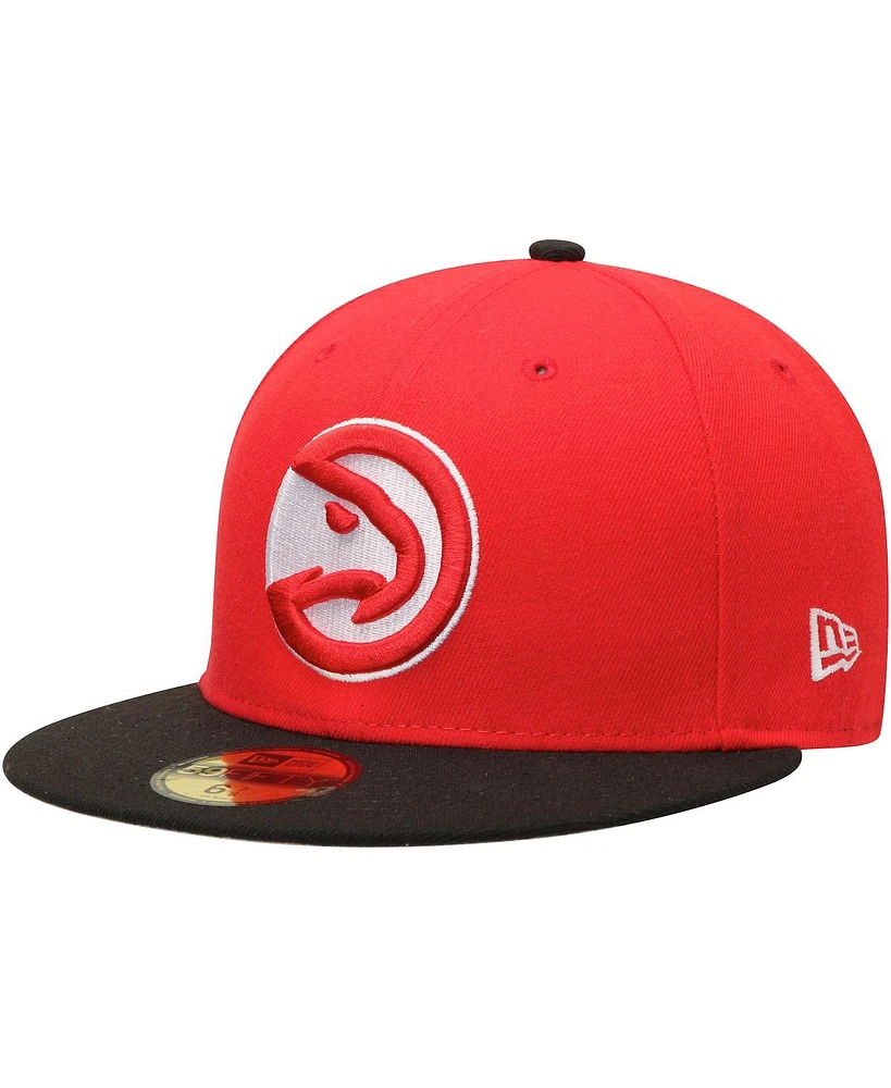 New Era Men's Red/Black Atlanta Hawks Team Color 2Tone 59FIFTY Fitted Hat