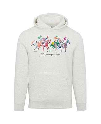 Dyehard Supply Men's and Women's Oatmeal Kentucky Derby 151 Art of the Derby Four Horses Pullover Hoodie