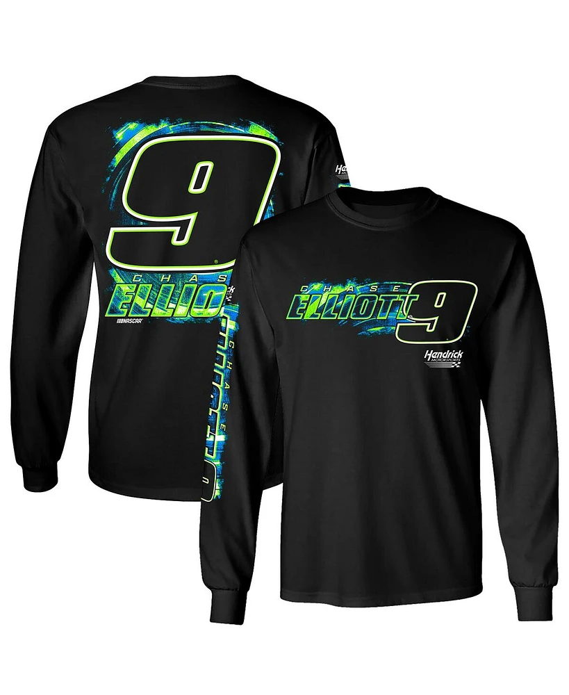 Hendrick Motorsports Team Collection Men's Black Chase Elliott Name Number Long Sleeve T-Shirt